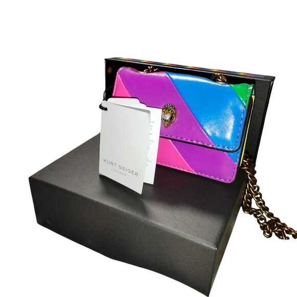 Kurt Geiger London micro kensington bag  neon rainbow NWT - includes box - Picture 3 of 5